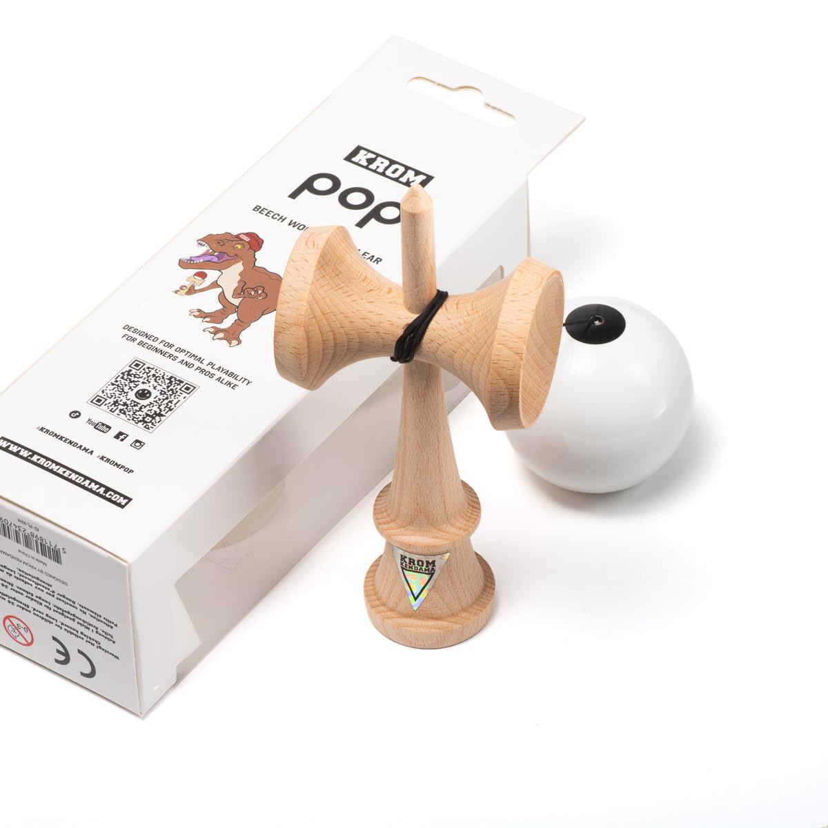 Amazon.com: KROM Kendama Pop LOL White - Made of Certified Beech